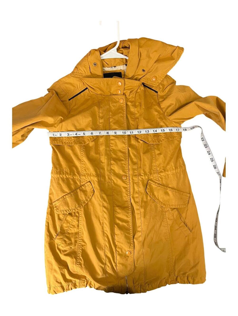 Etam Weekend Mustard Yellow Hooded Lightweight Utility Coat - Size 38 (M) - Picture 4 of 9